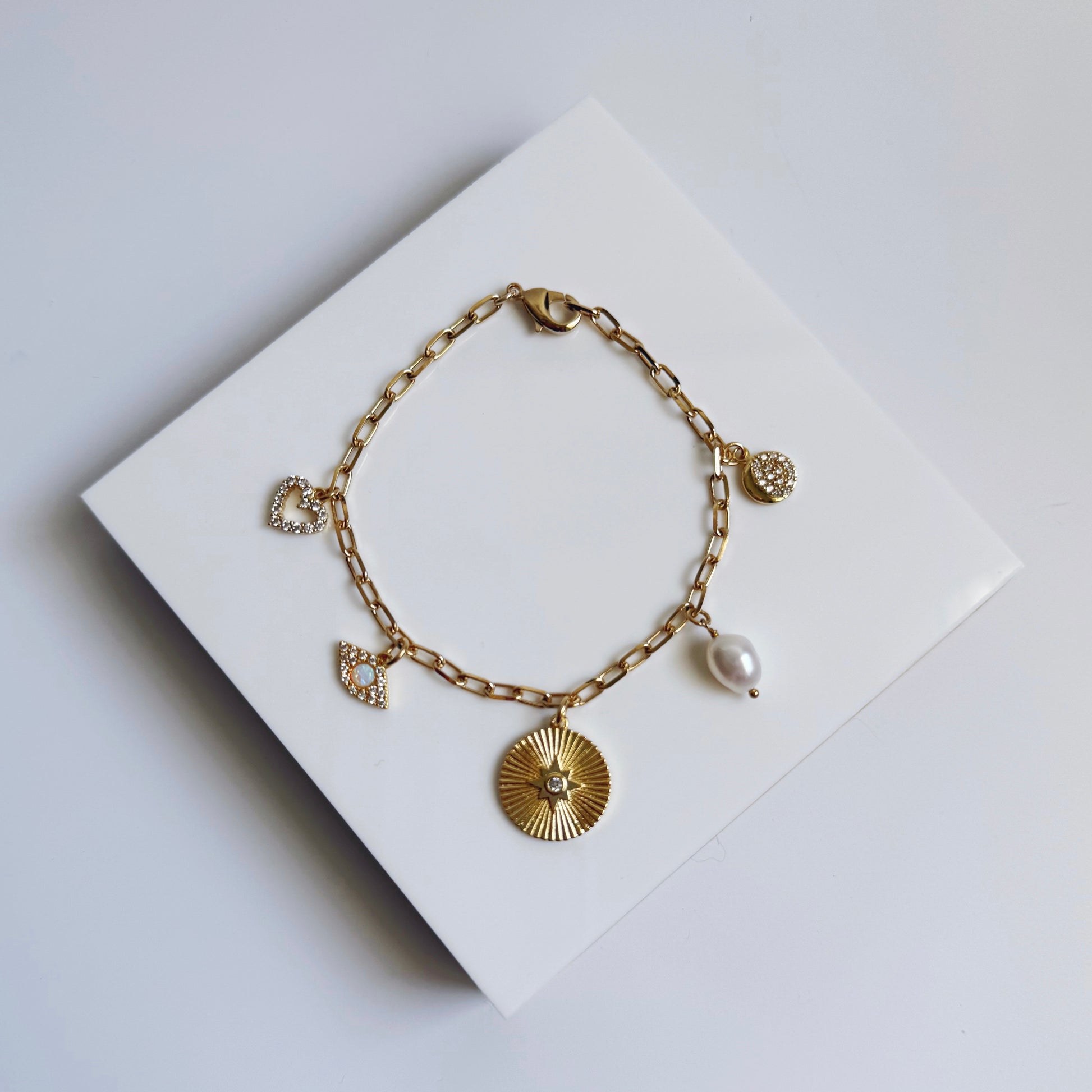 Star Medallion Charm Bracelet