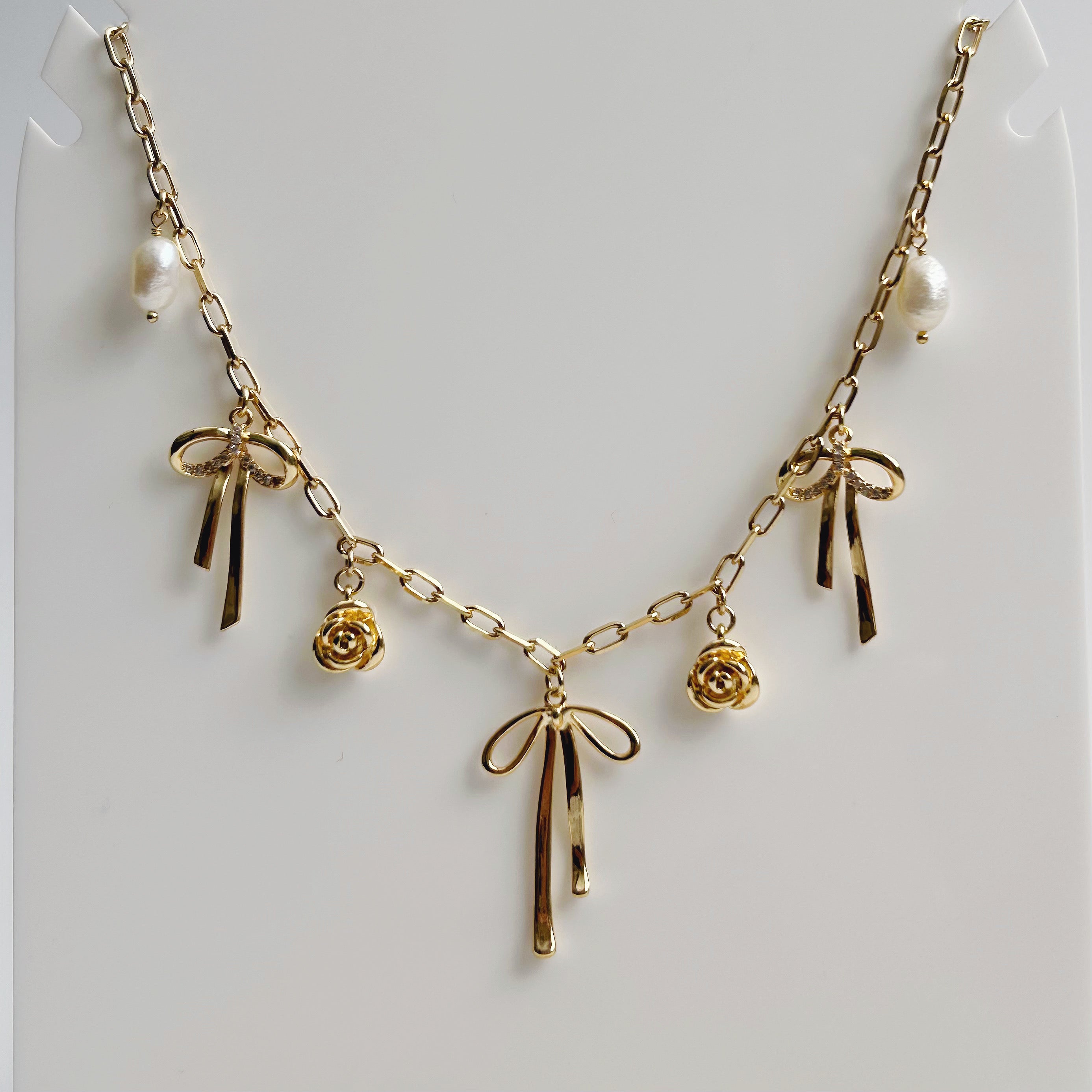 All the Bows Charm Necklace