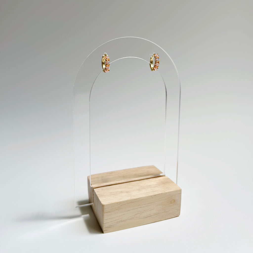 Mini pink opal huggies (last one)