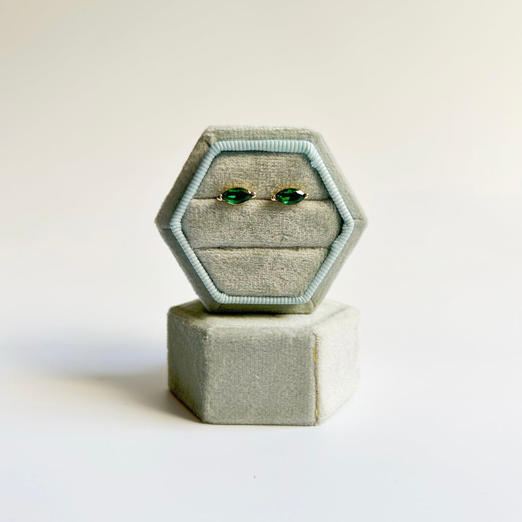 Emerald Marquis Studs