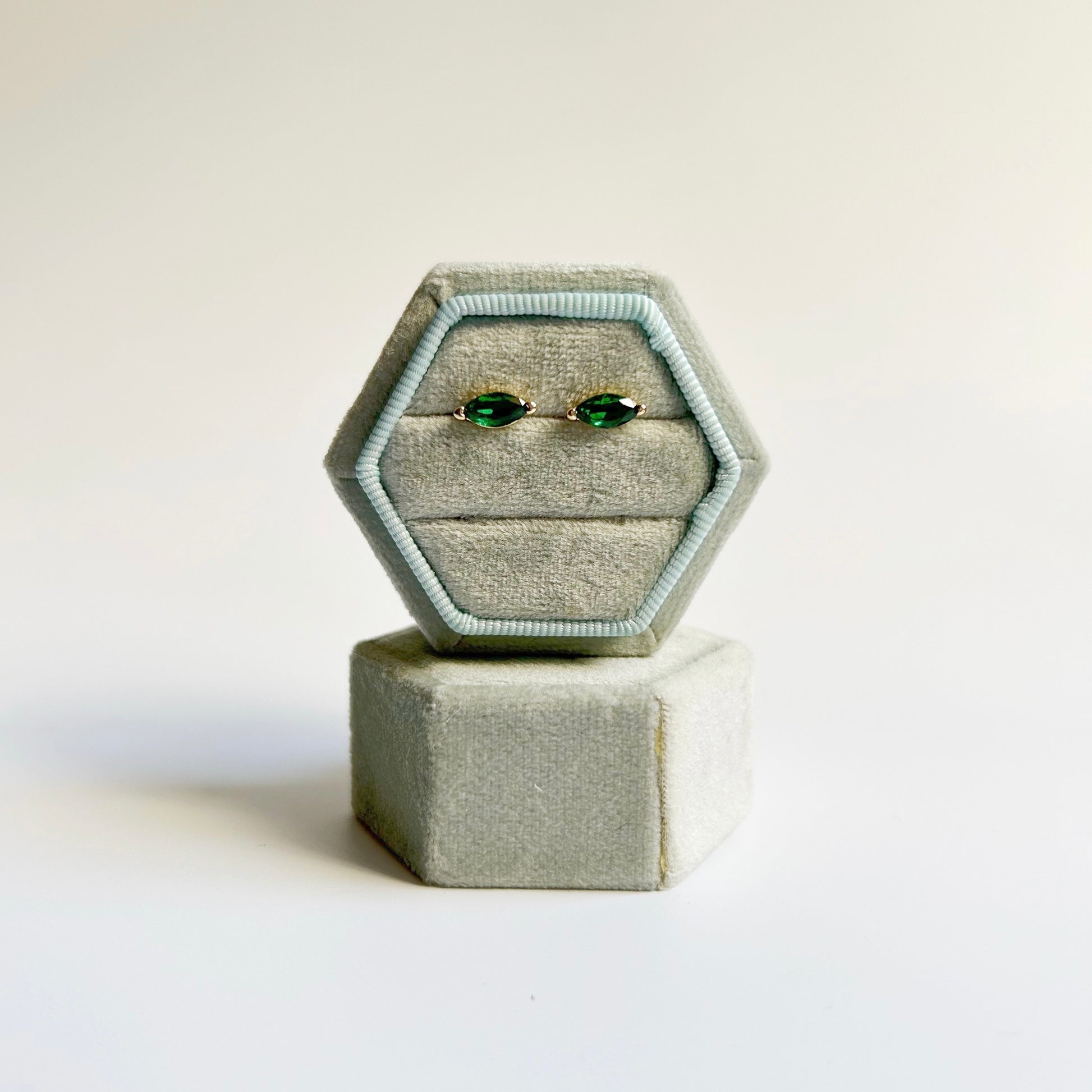 Emerald Marquis Studs