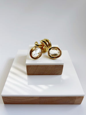 Gold Double Tube Earrings