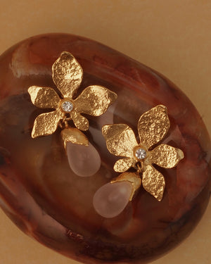 Vintage Roman Floral Statement Clip On Earrings