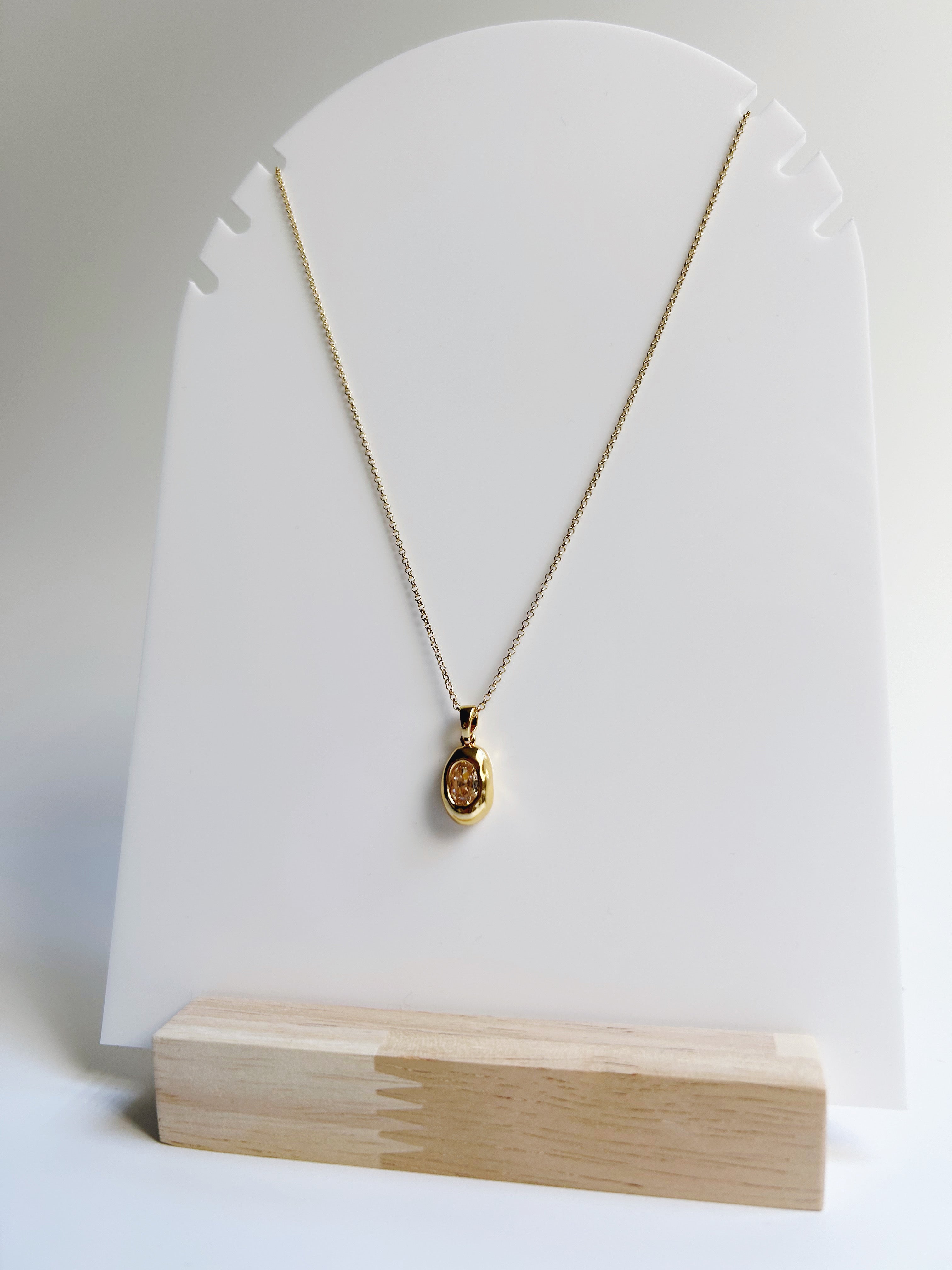 Irregular CZ pendant necklace