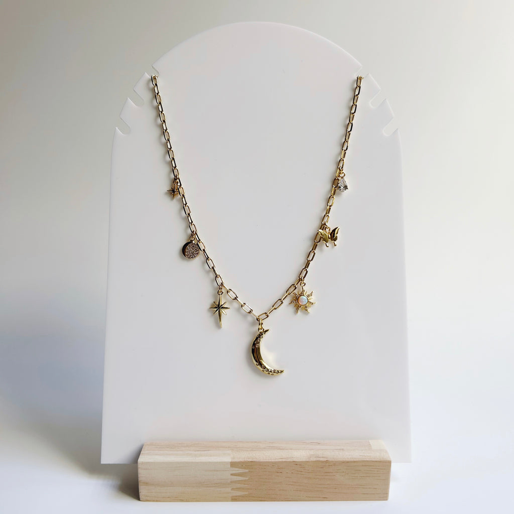 Moon and Stars Charm Necklace