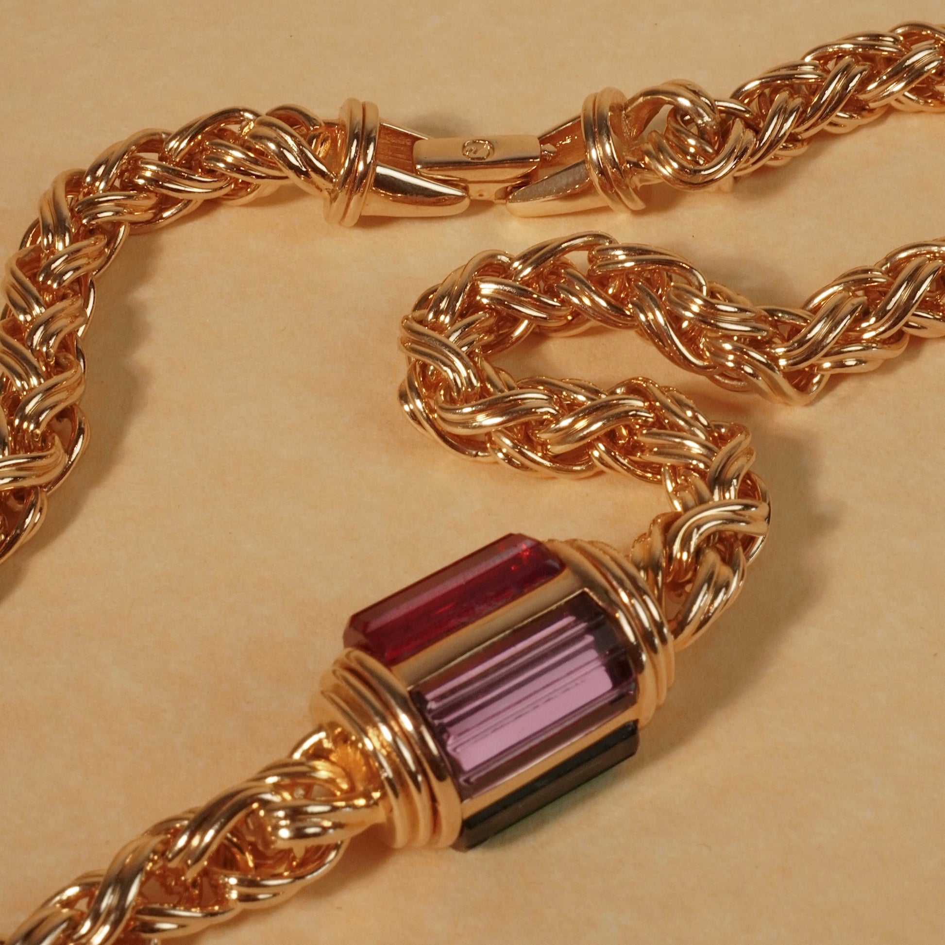 Vintage Swarovski Multicolored Rhinestone Statement Collar Necklace