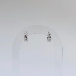 Silver Oval CZ Huggies