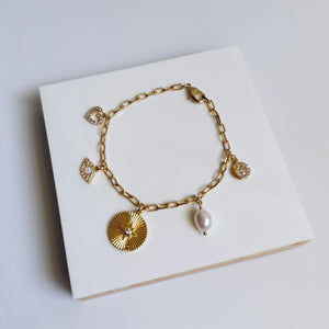 Star Medallion Charm Bracelet