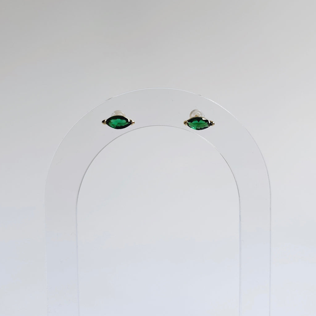 Emerald Marquis Studs