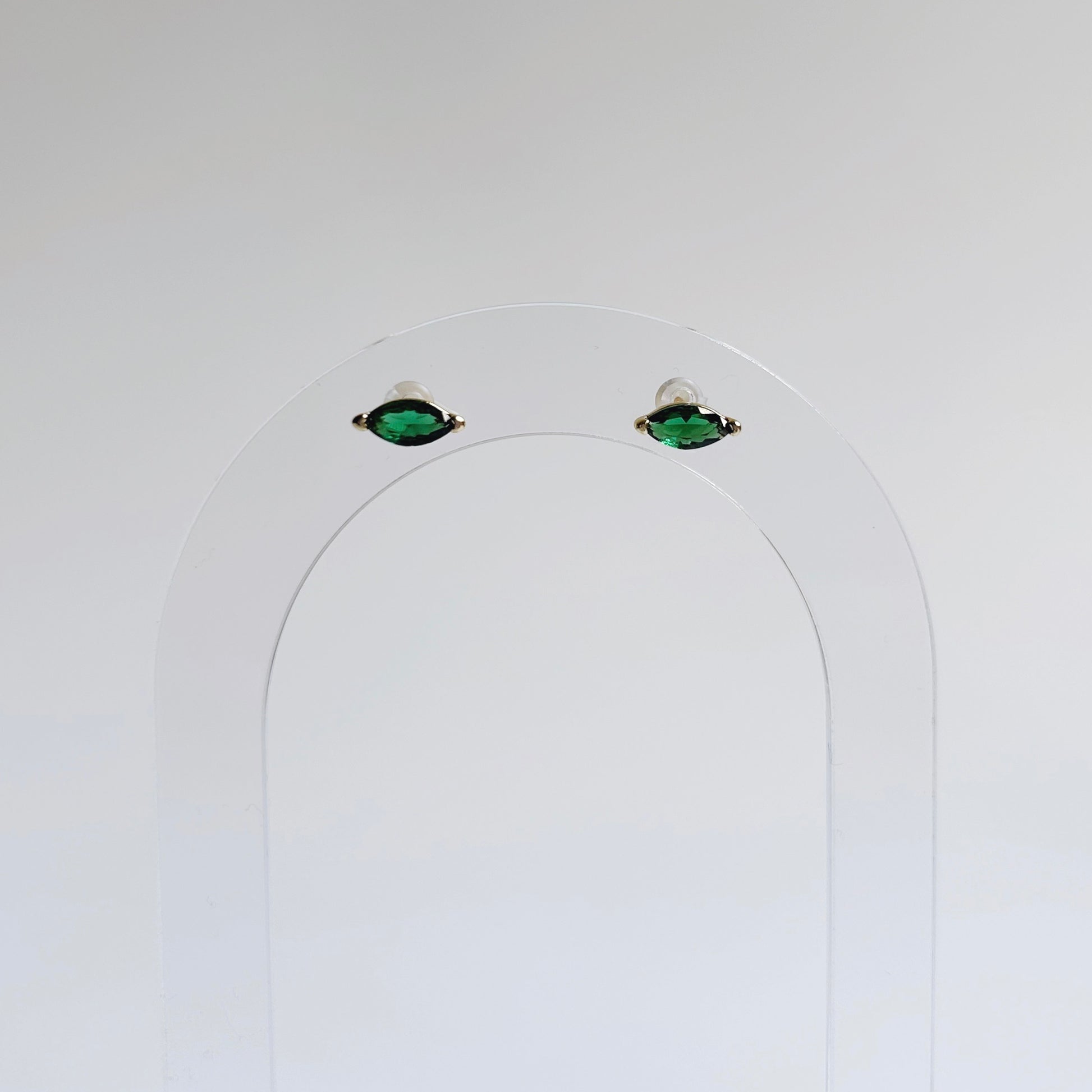 Emerald Marquis Studs