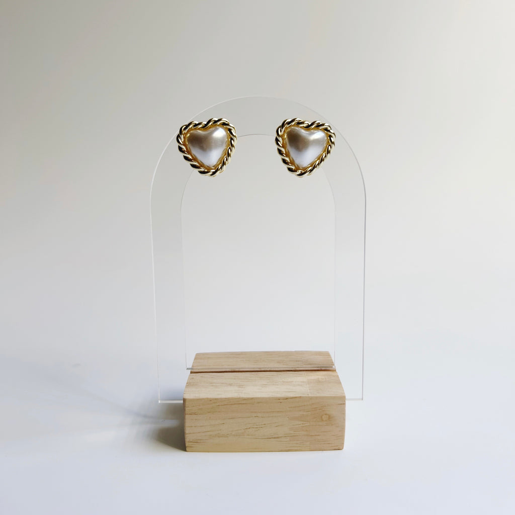 Heart Pearl Earrings