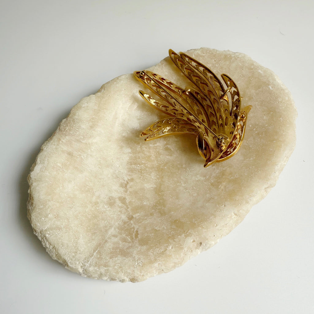 Vintage Bouquet of feathers pin