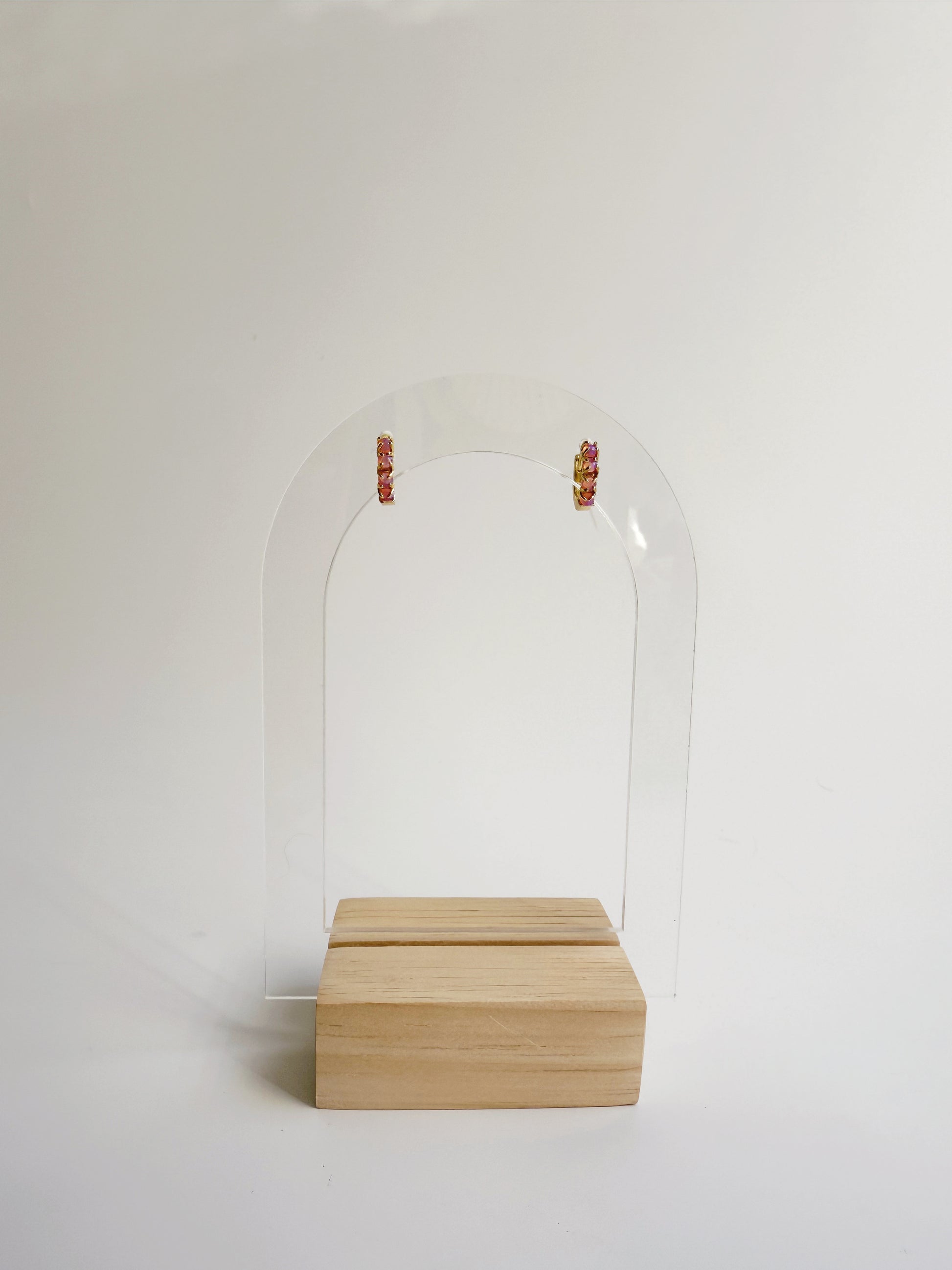 Mini Pink Opal Huggies