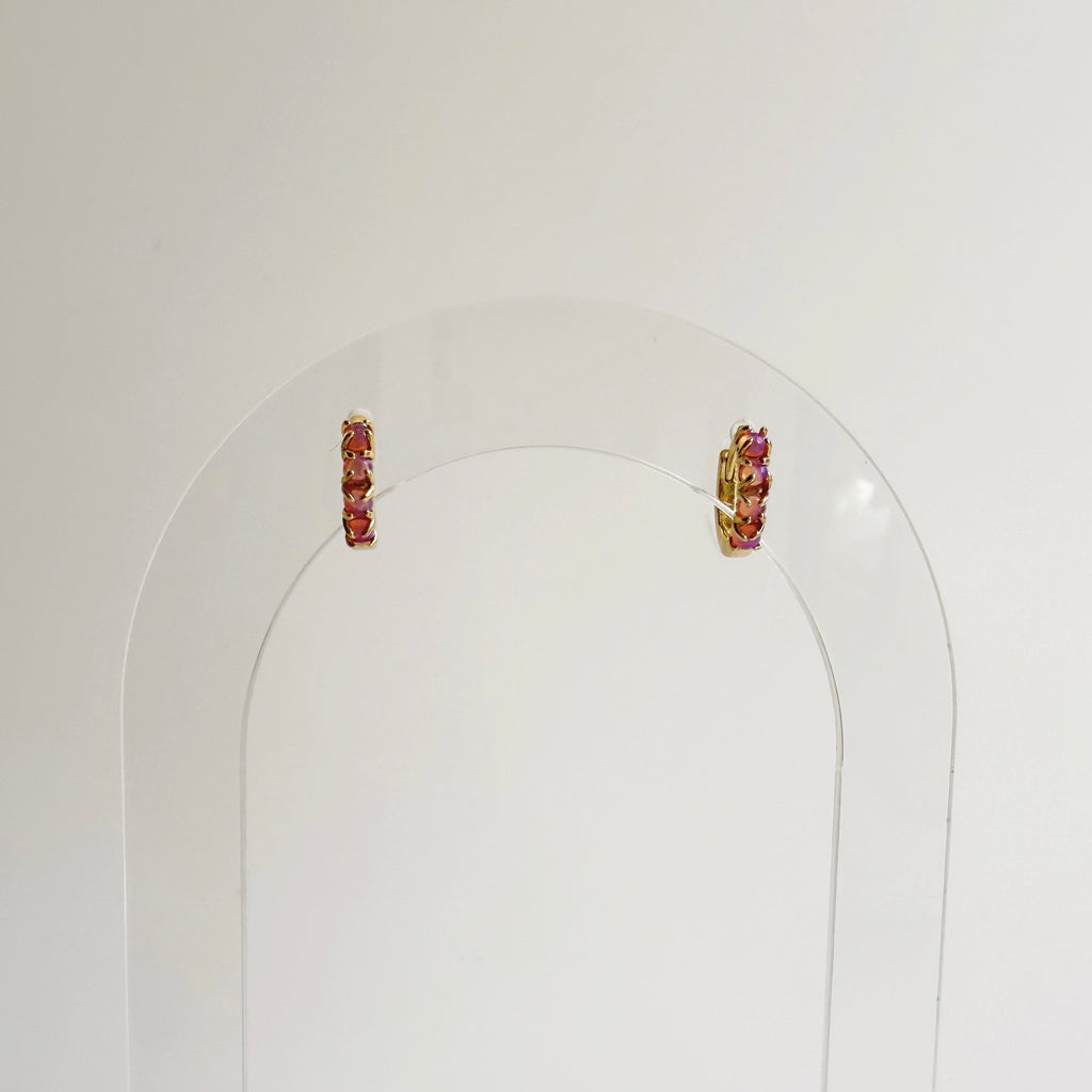 Mini Pink Opal Huggies