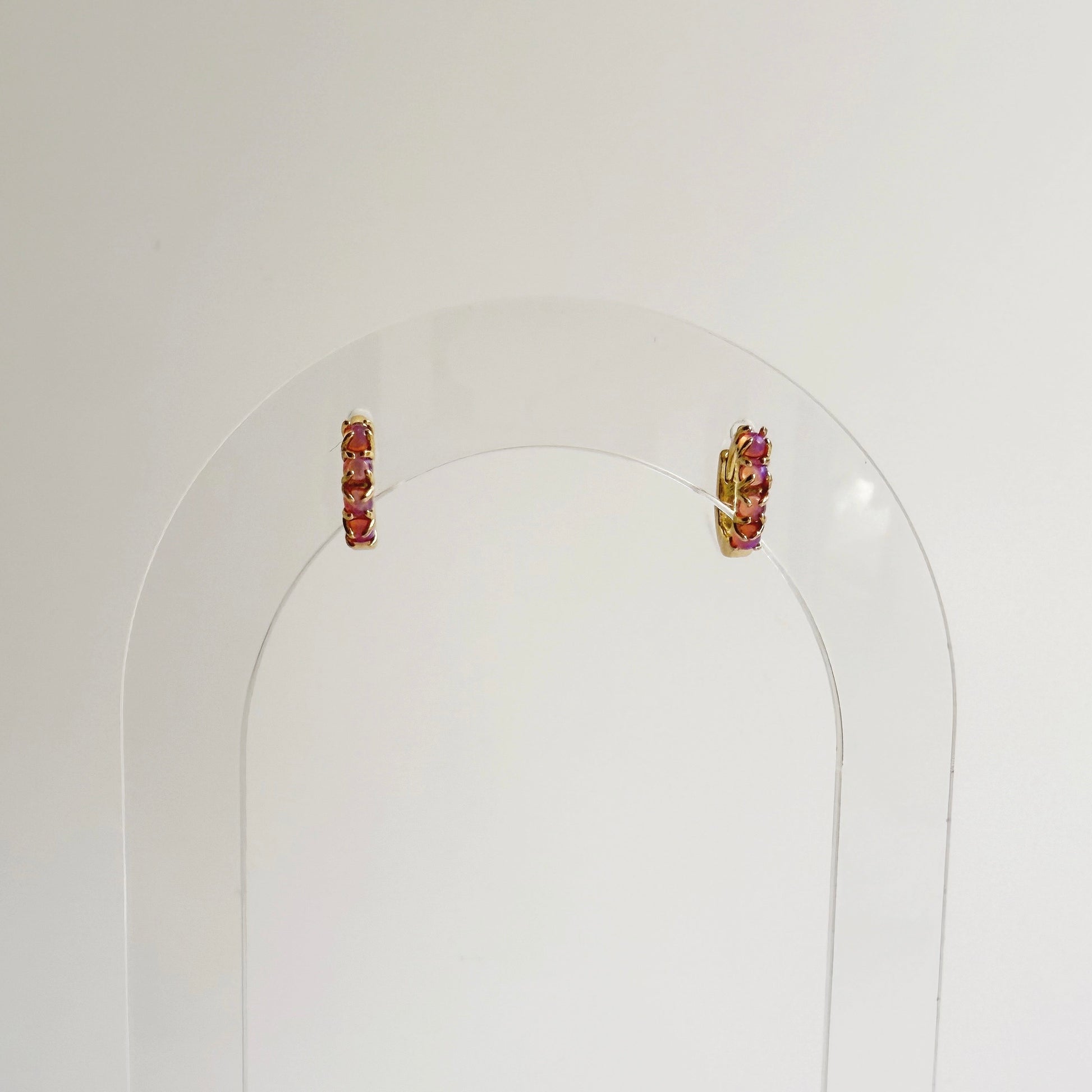 Mini Pink Opal Huggies