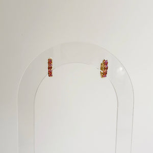 Mini Pink Opal Huggies