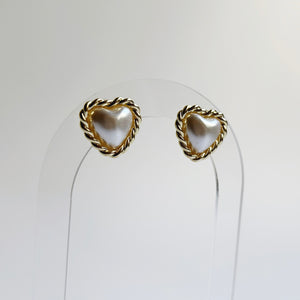 Heart Pearl Earrings