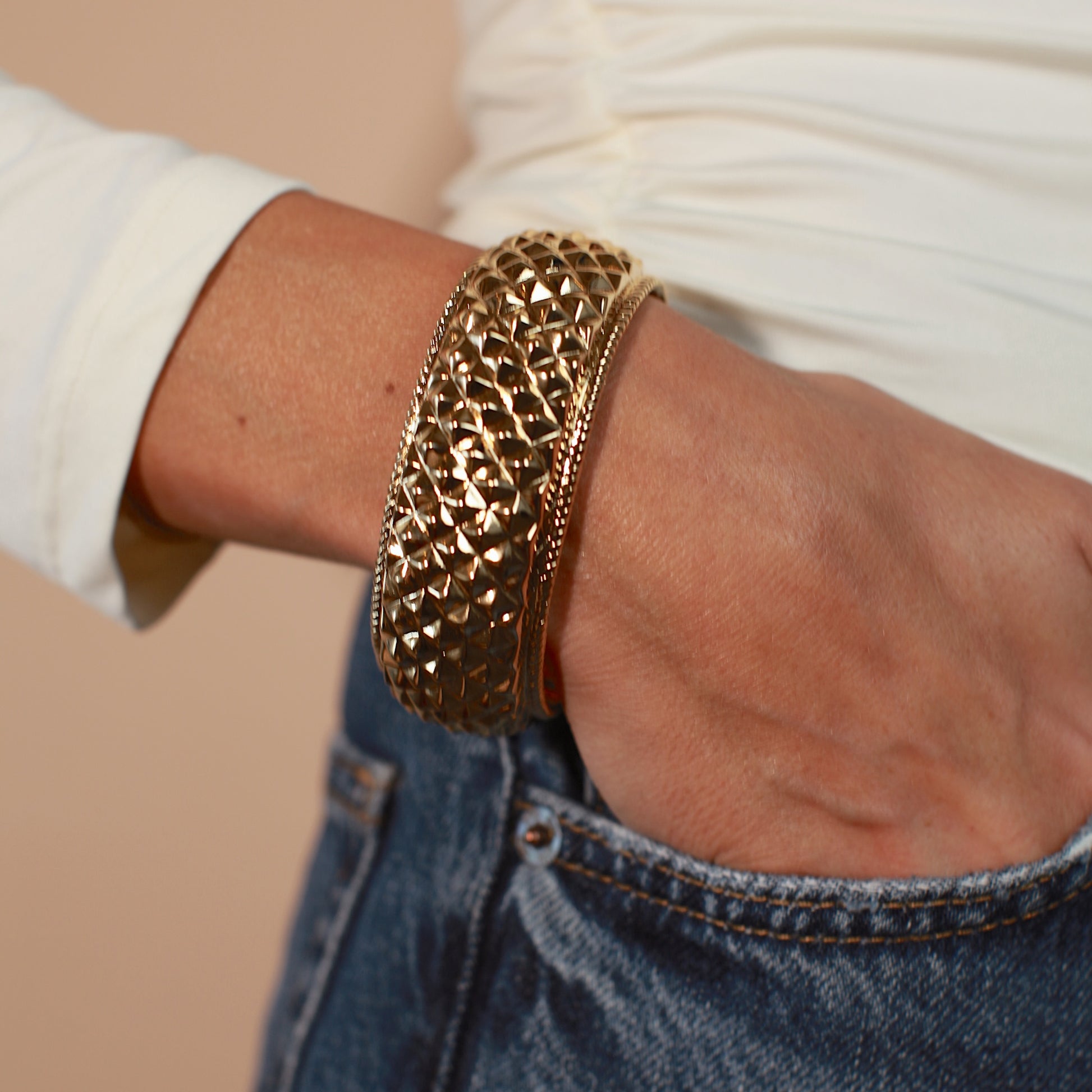 Vintage Kenneth Jay Lane/ KJL Stud Cuff Bracelet