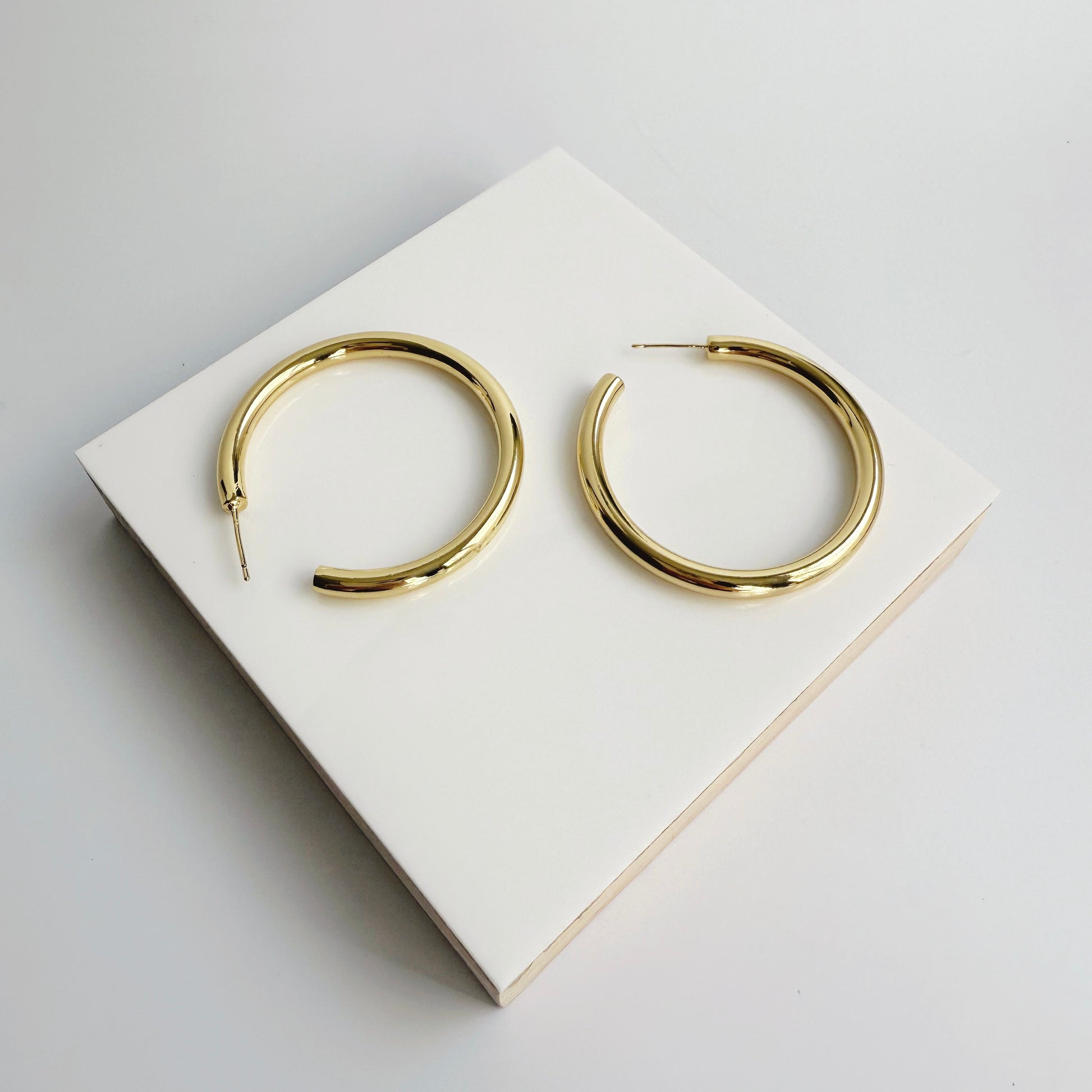 Large Gold Tube Hoops
