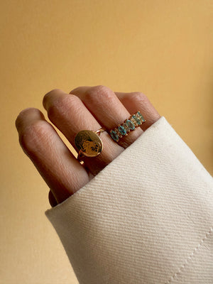 Vintage Blue Marquis Stacking Ring