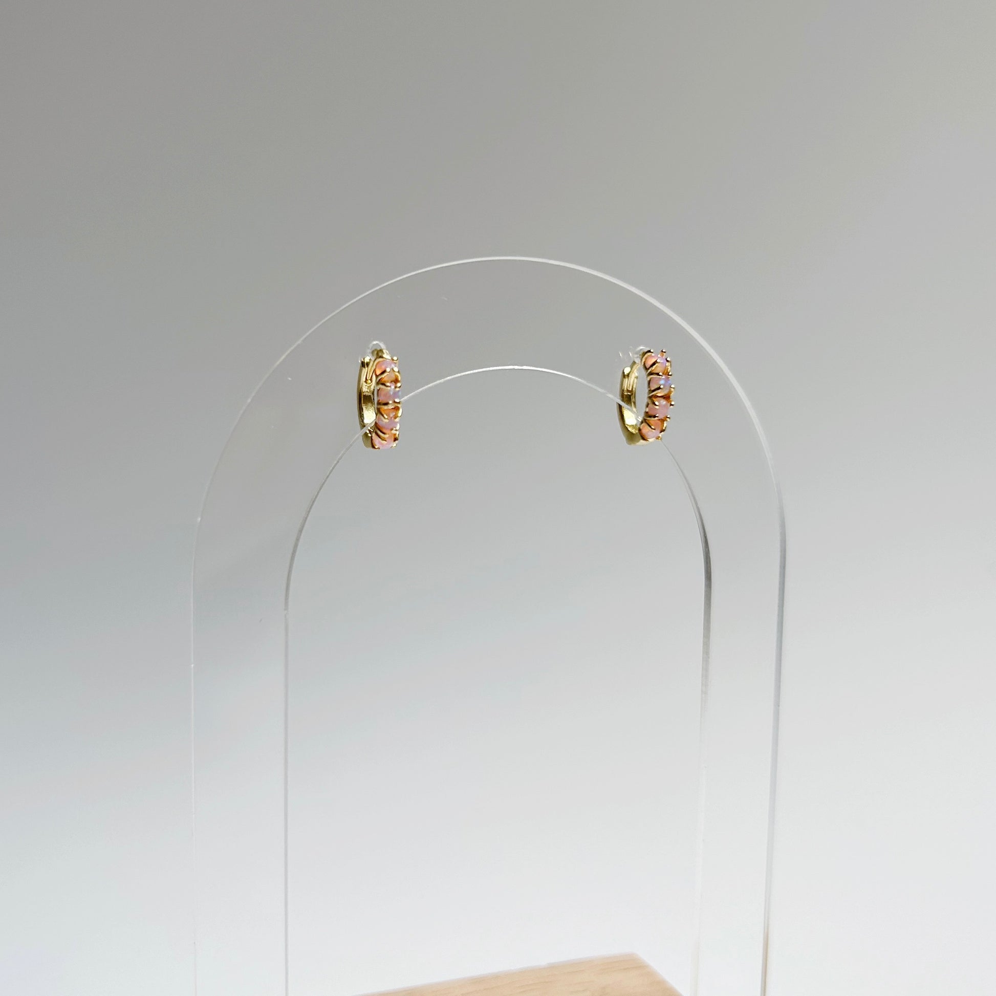 Mini pink opal huggies (last one)