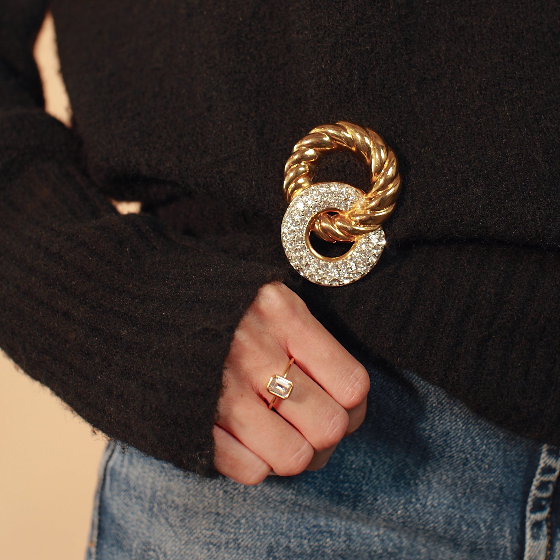 Vintage VO/ Les Bernard Rhinestone Brooch