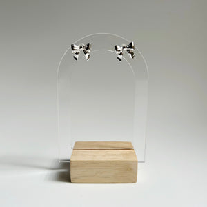 Silver Bow Earrings