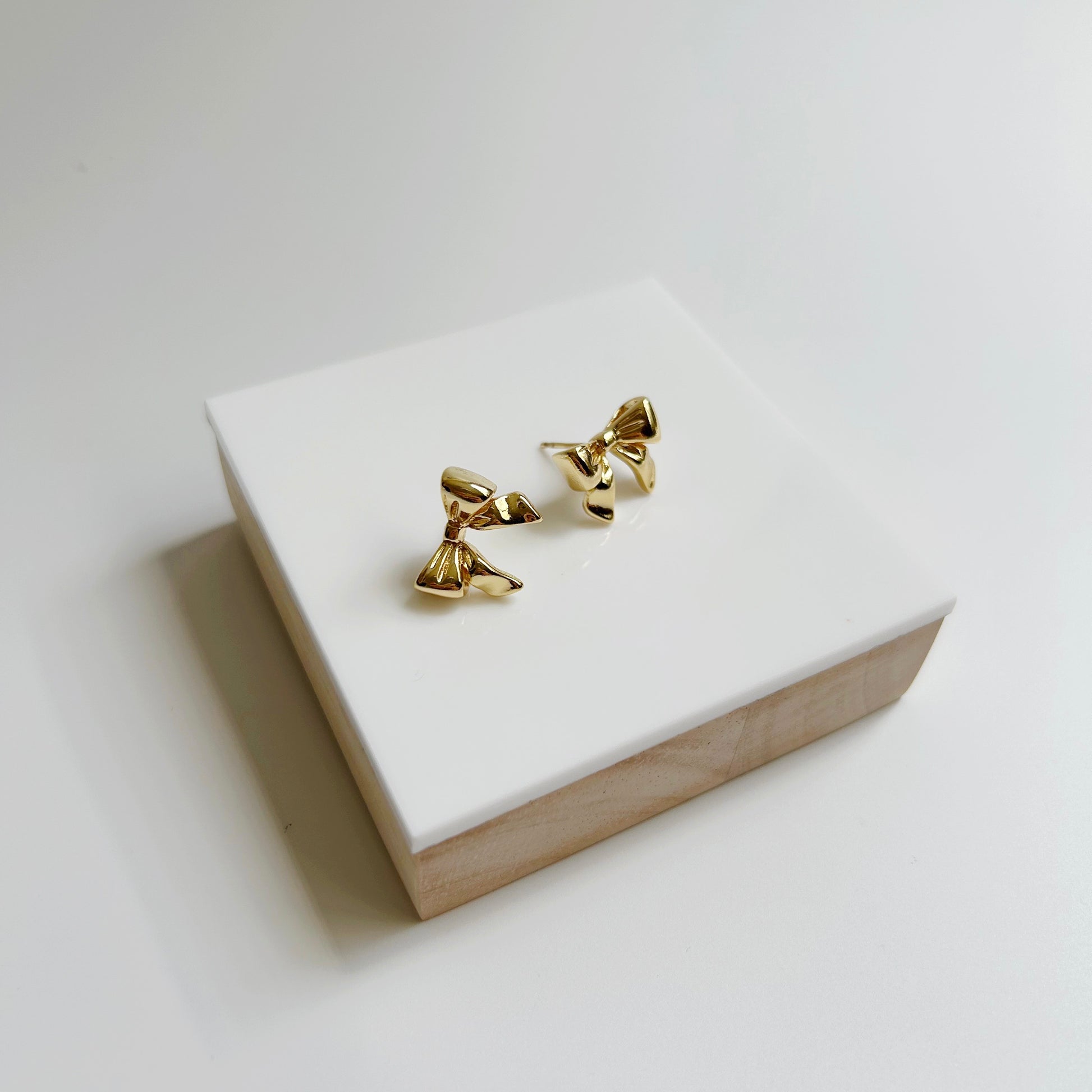 Large Gold Bow Stud Earrings