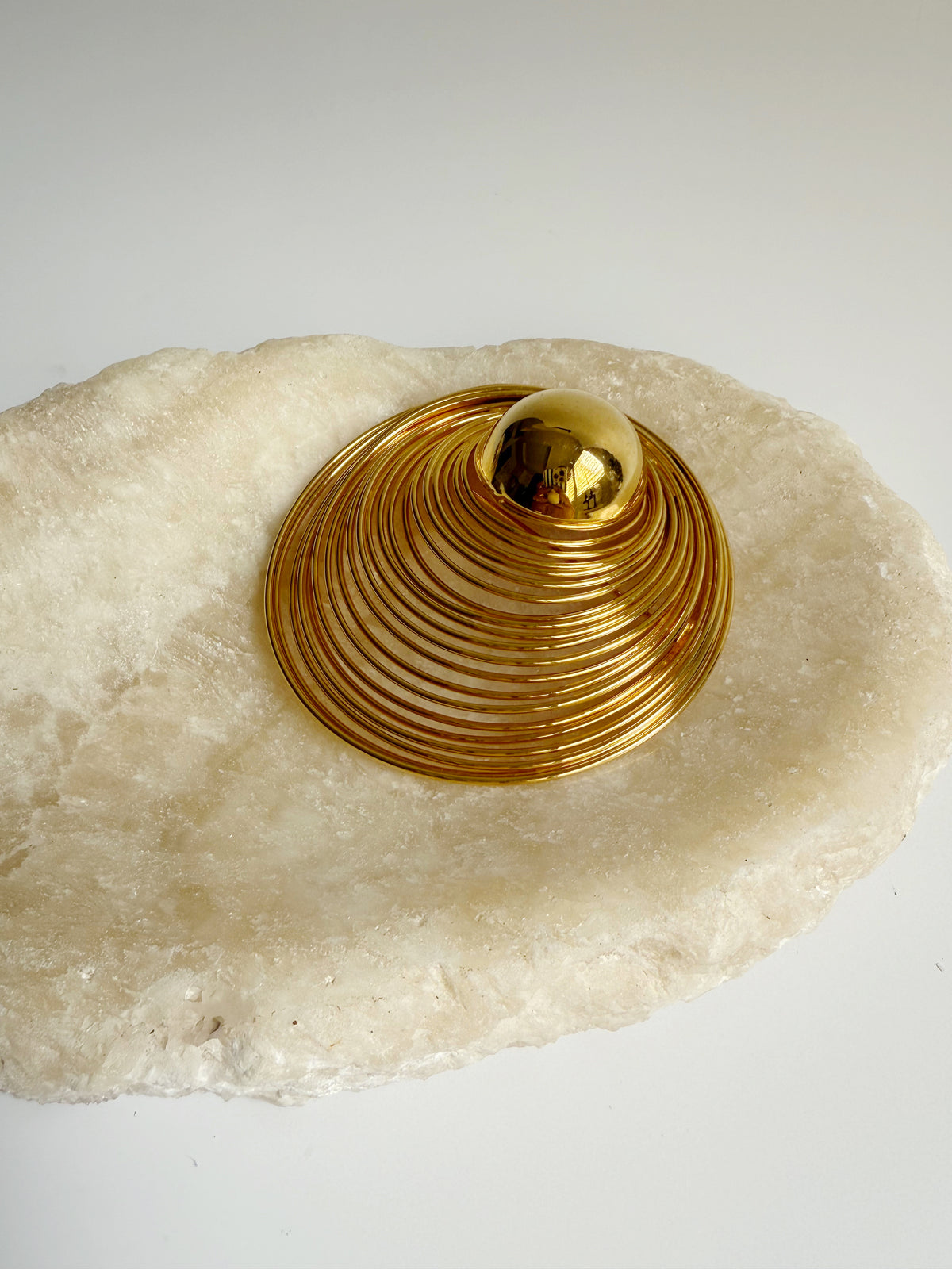 Gold Dome Modernist Brooch
