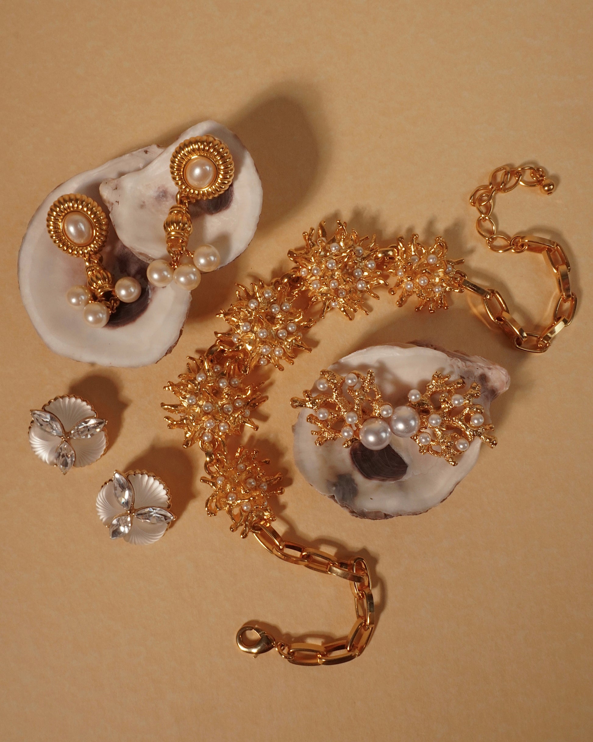 Vintage Kenneth Lane Coral Shaped Statement Clip On's