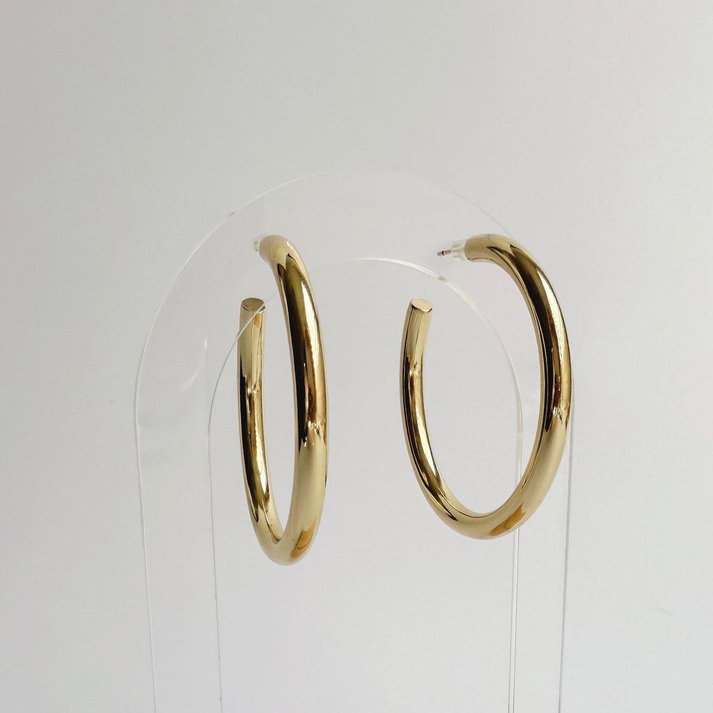 Large Gold Tube Hoops