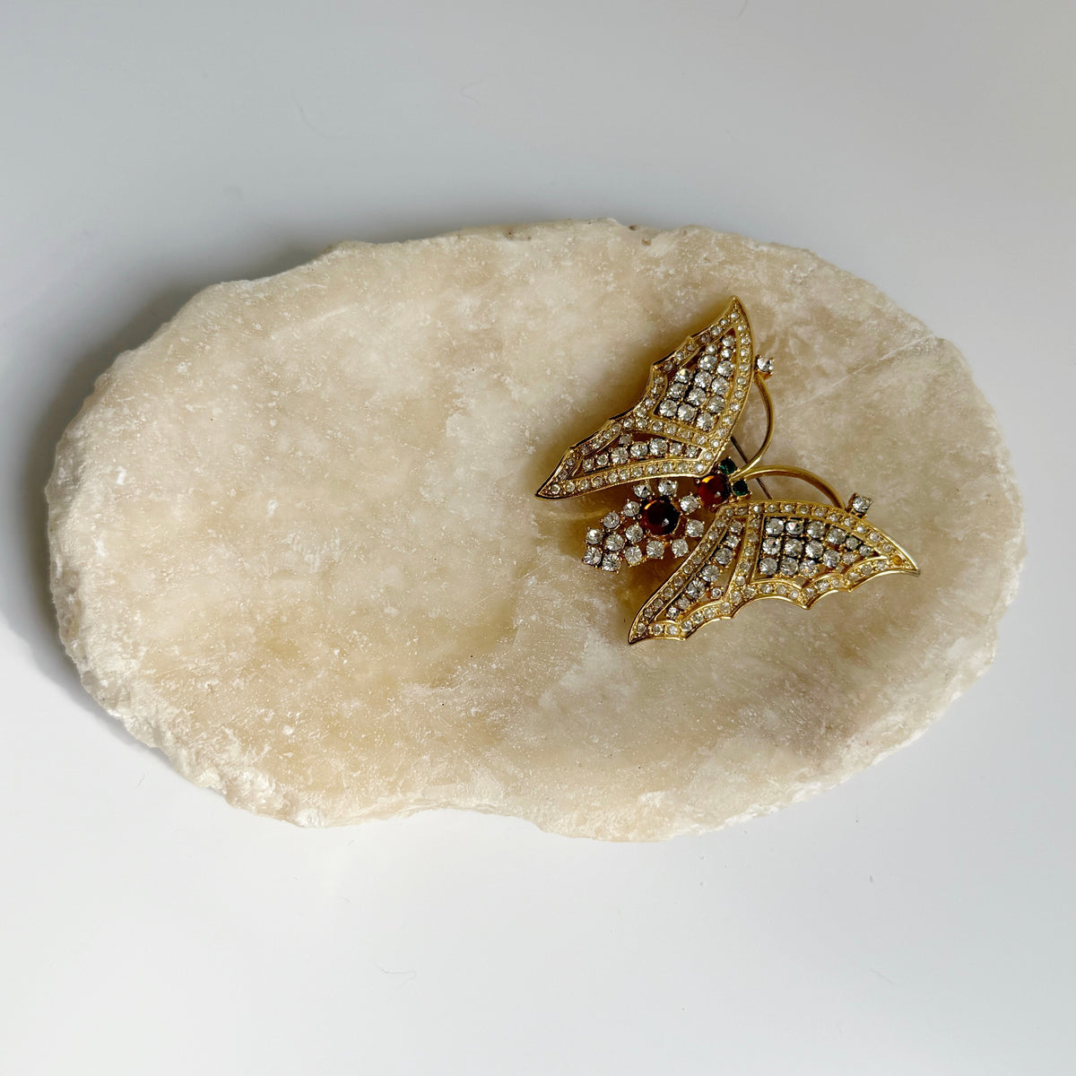 Vintage CZ Butterfly Brooch