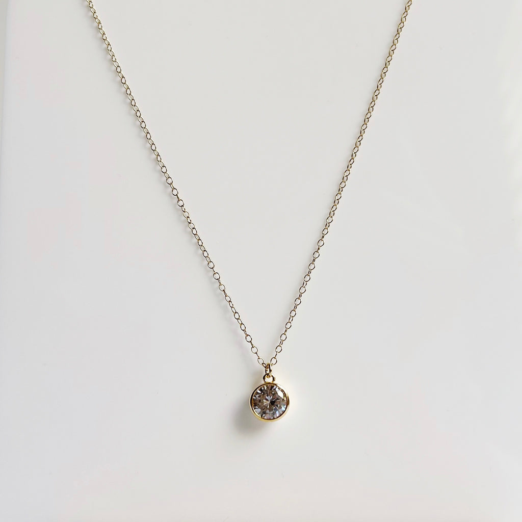 Large Brilliant CZ Pendant Necklace