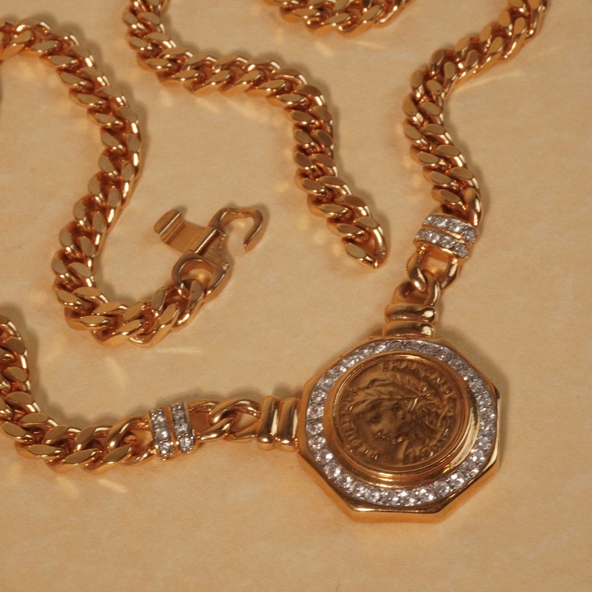 Vintage Etruscan Coin Necklace