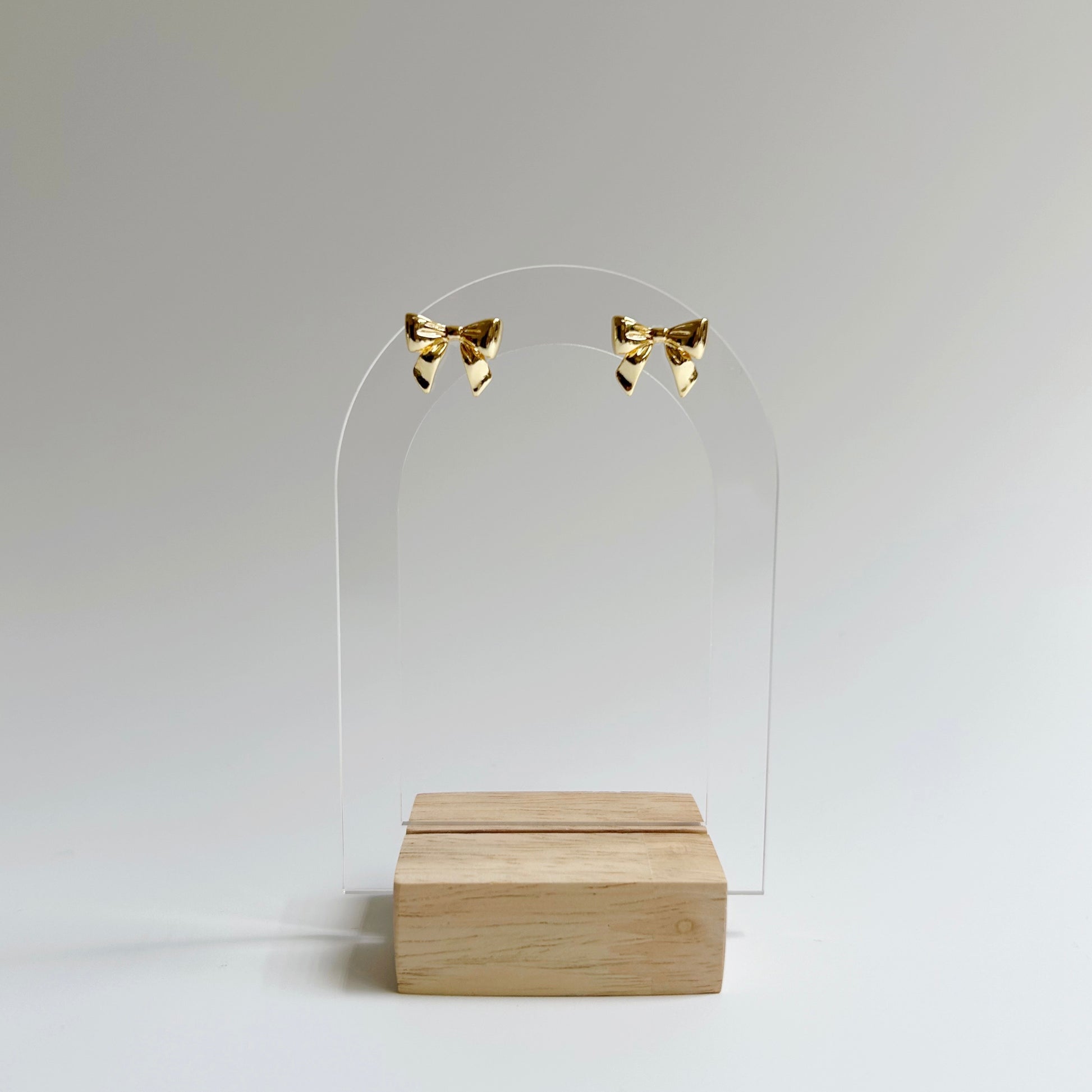 Large Gold Bow Stud Earrings
