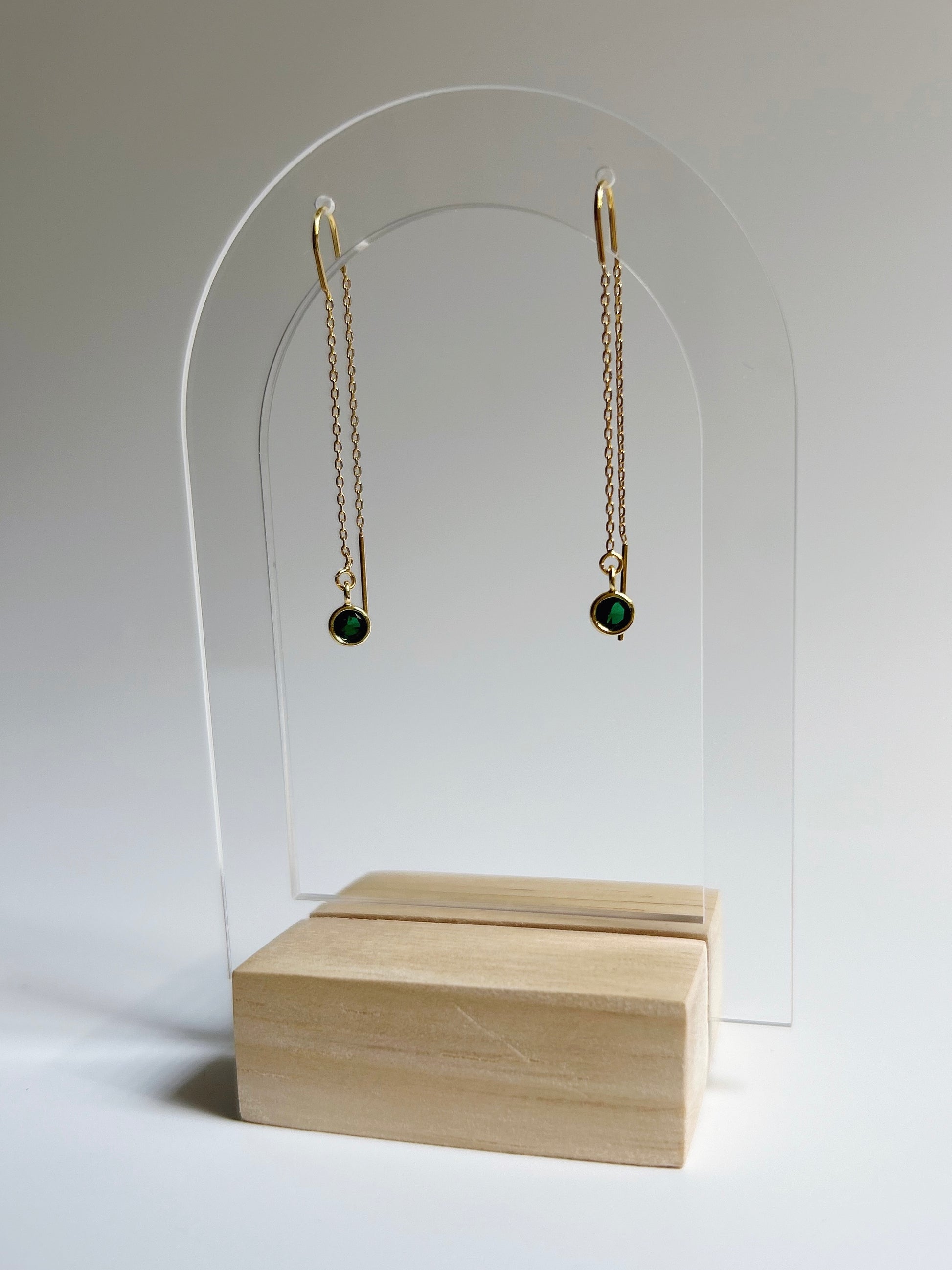 Emerald Threader Earrings