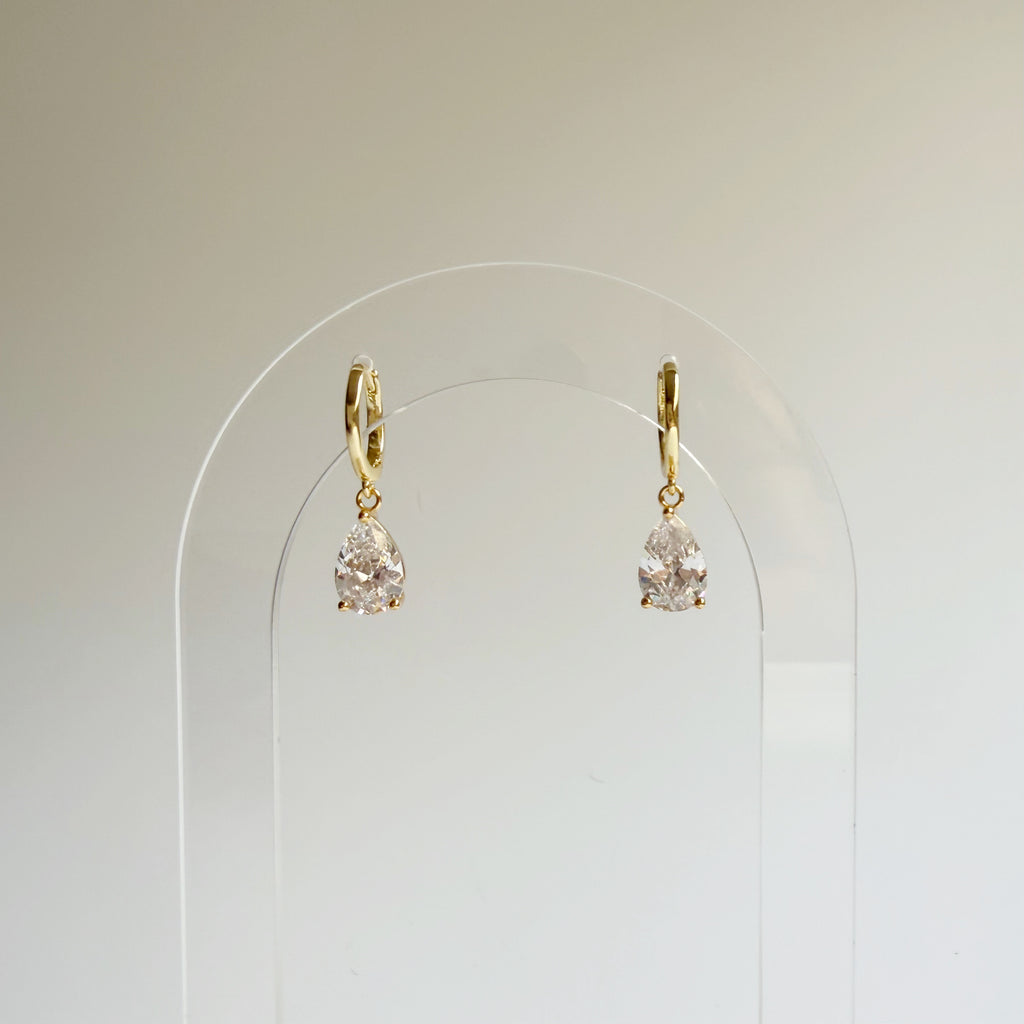 Large Tear Drop CZ Huggies