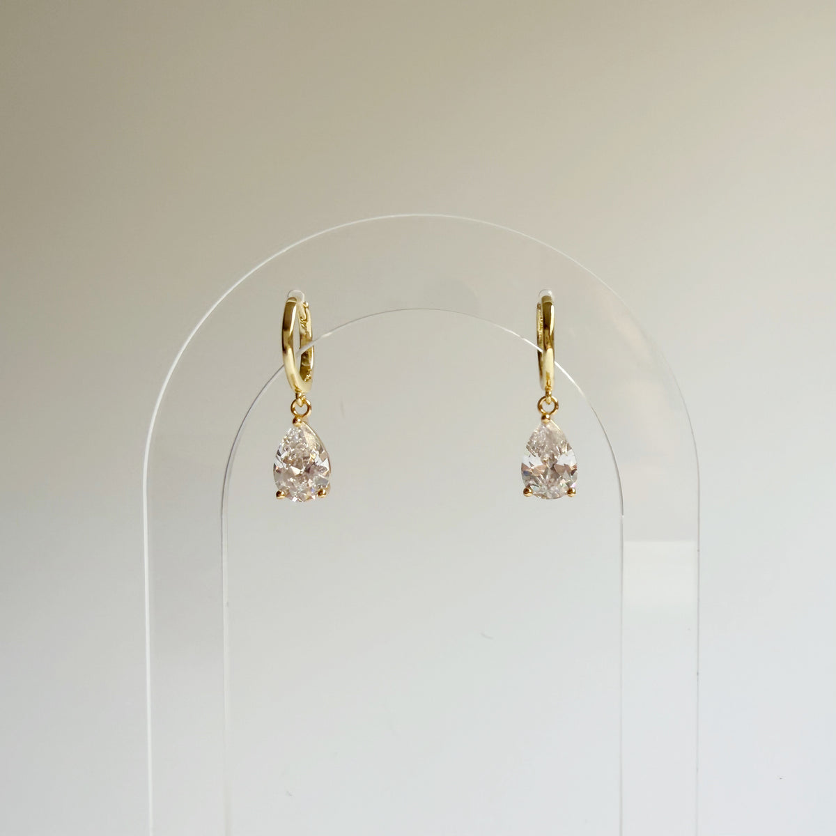 Large Tear Drop CZ Huggies