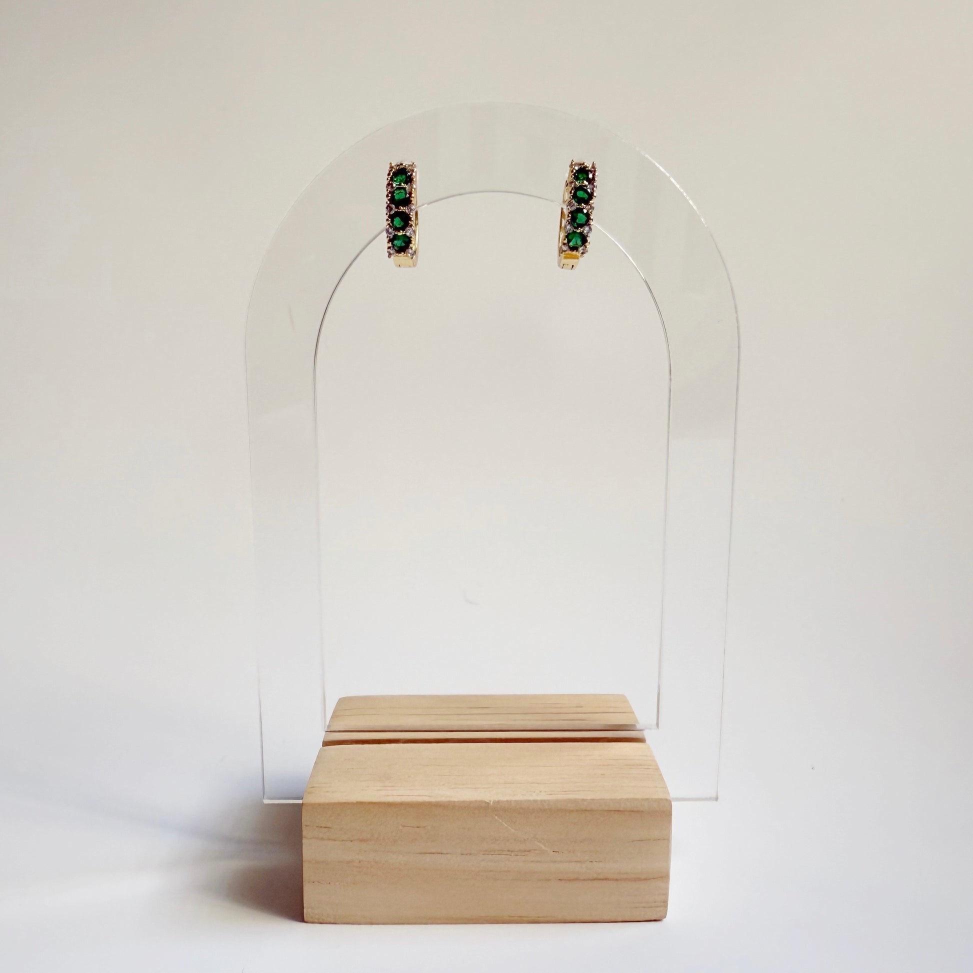 Emerald and CZ Huggies