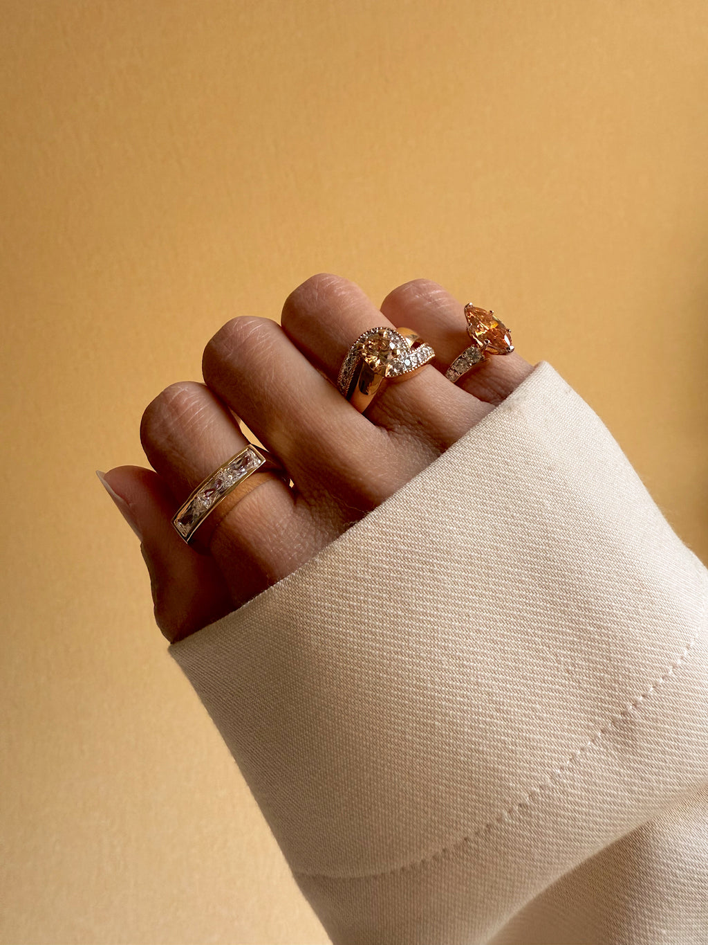 Vintage Champagne Marquis Ring