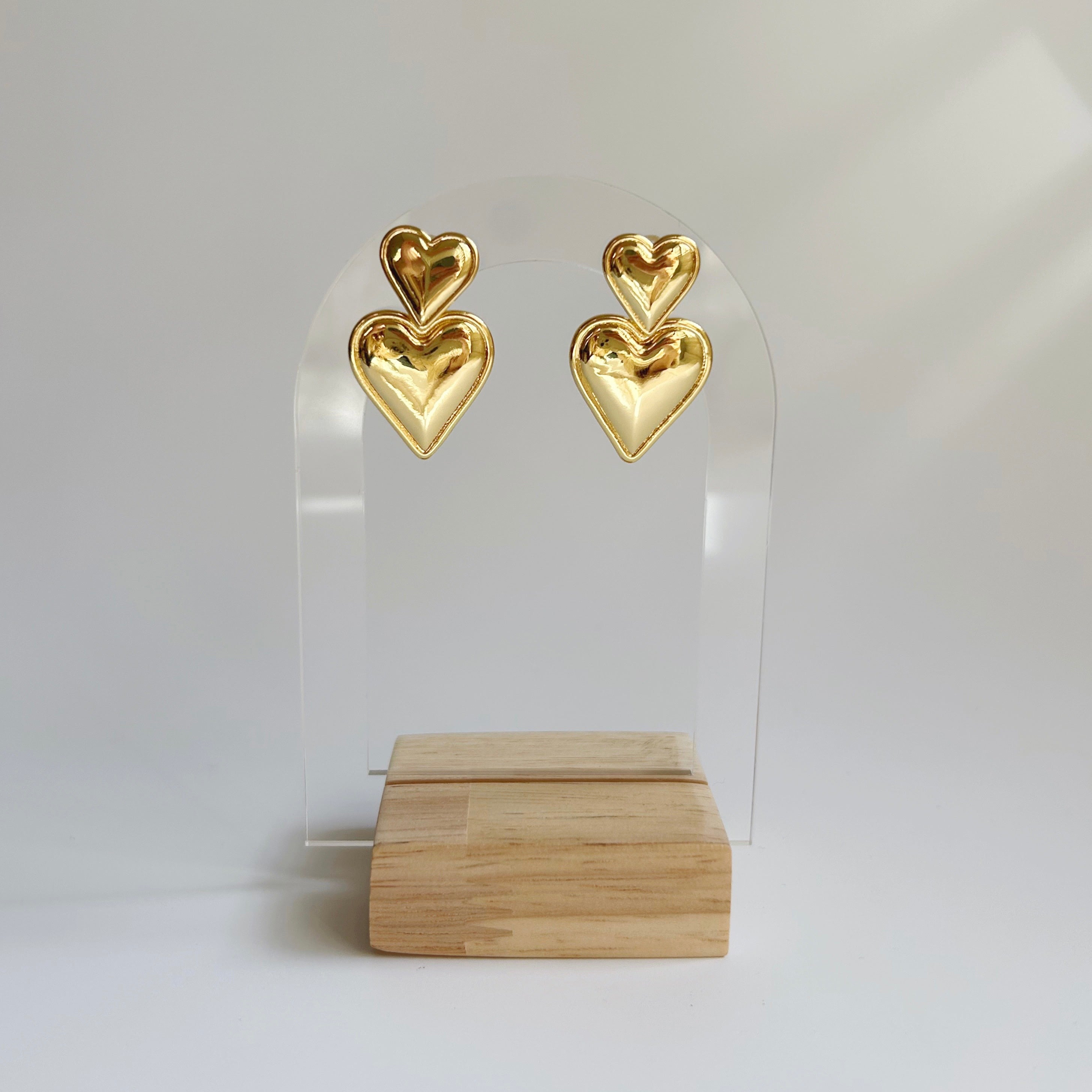 Double Heart Stud Earrings (last one)