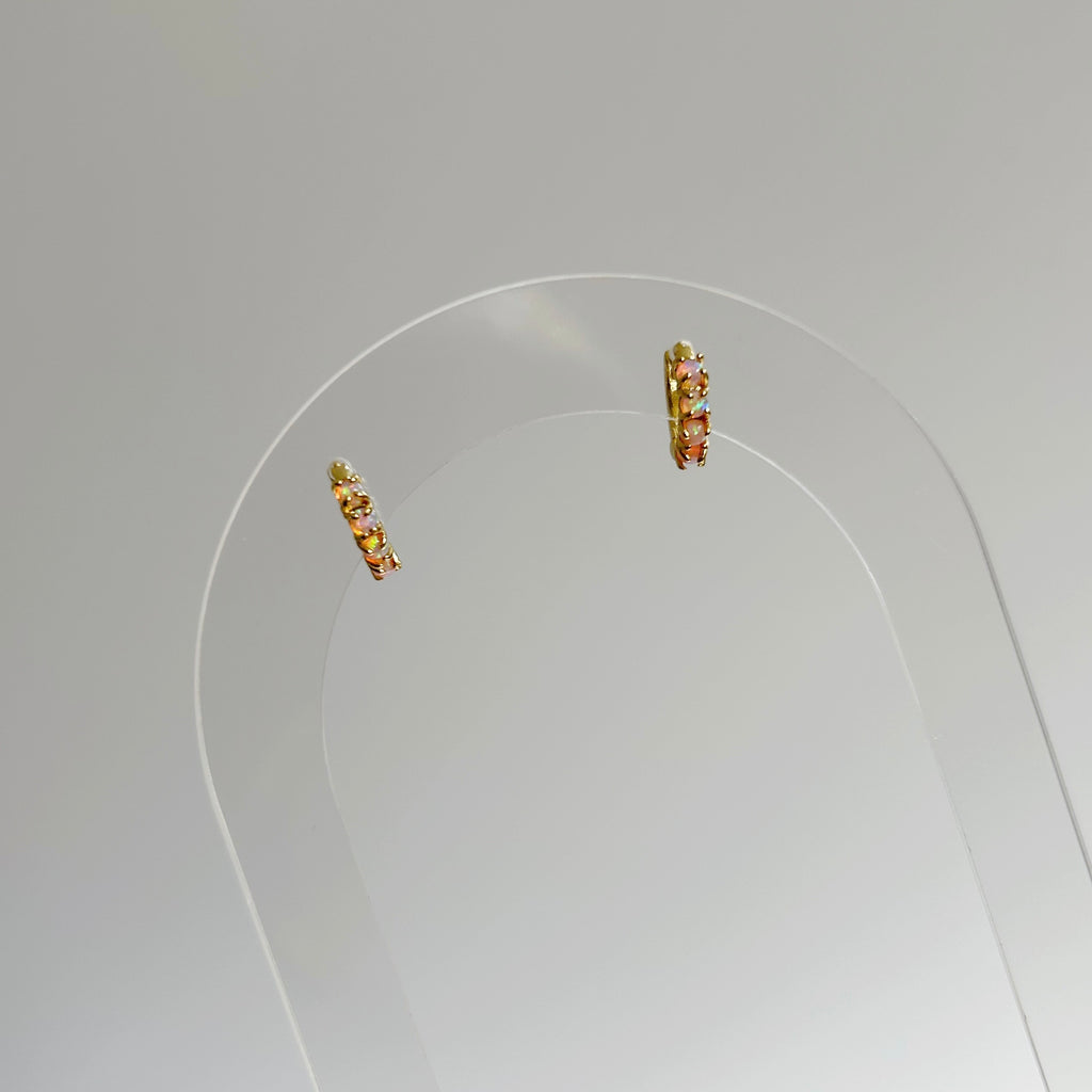 Mini pink opal huggies (last one)