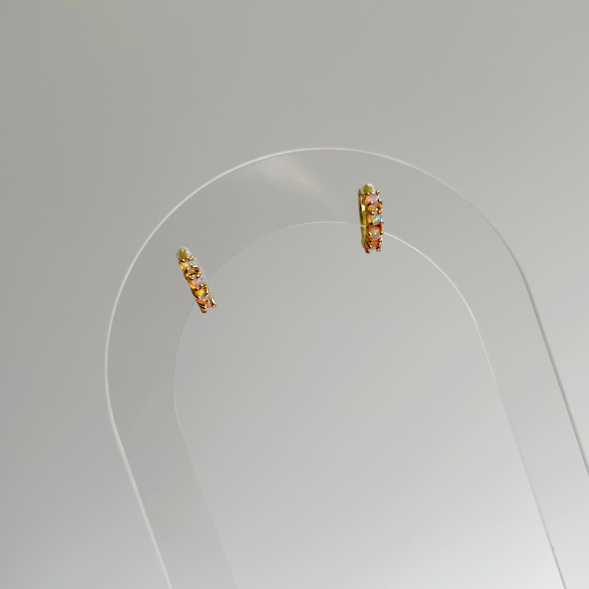 Mini pink opal huggies (last one)