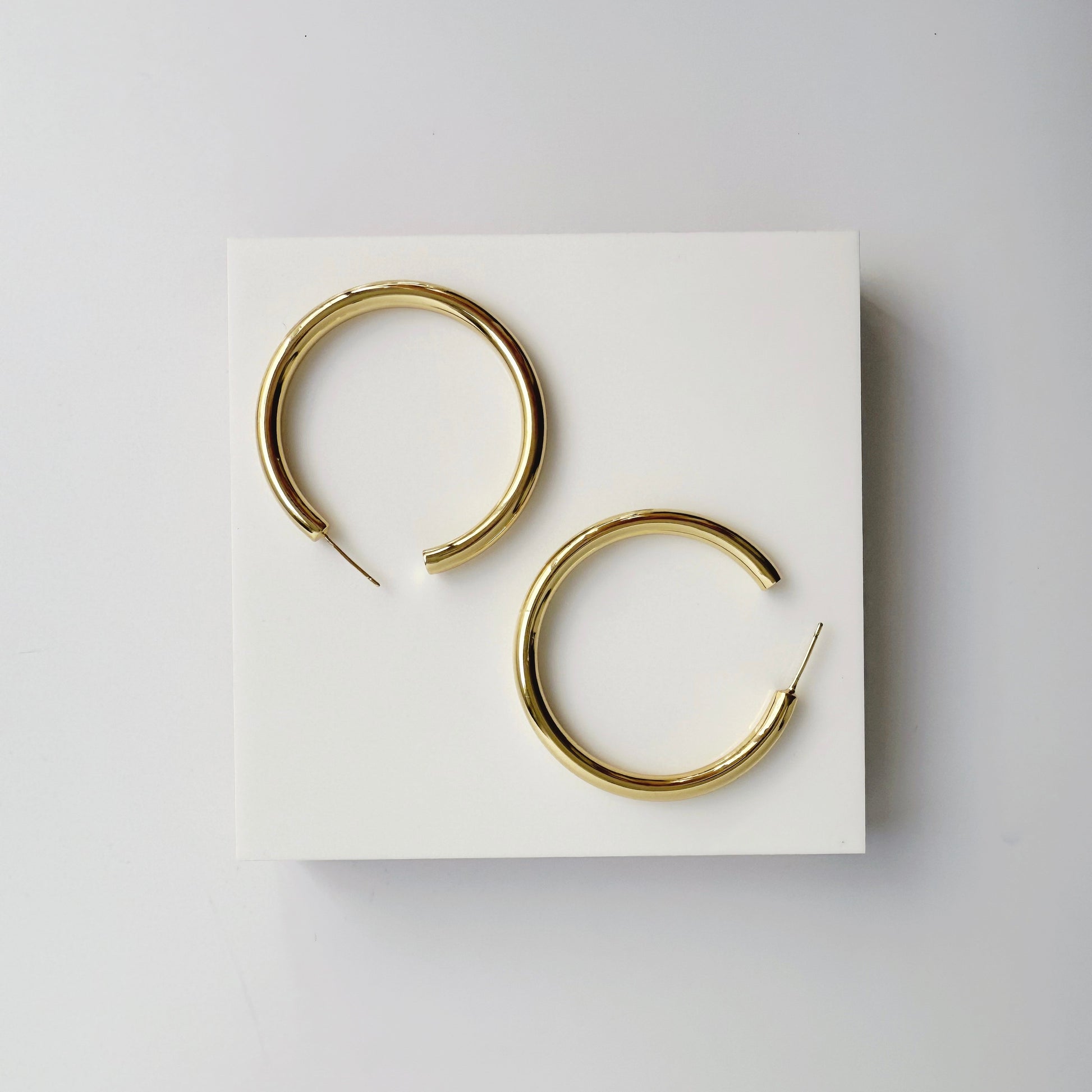 Large Gold Tube Hoops