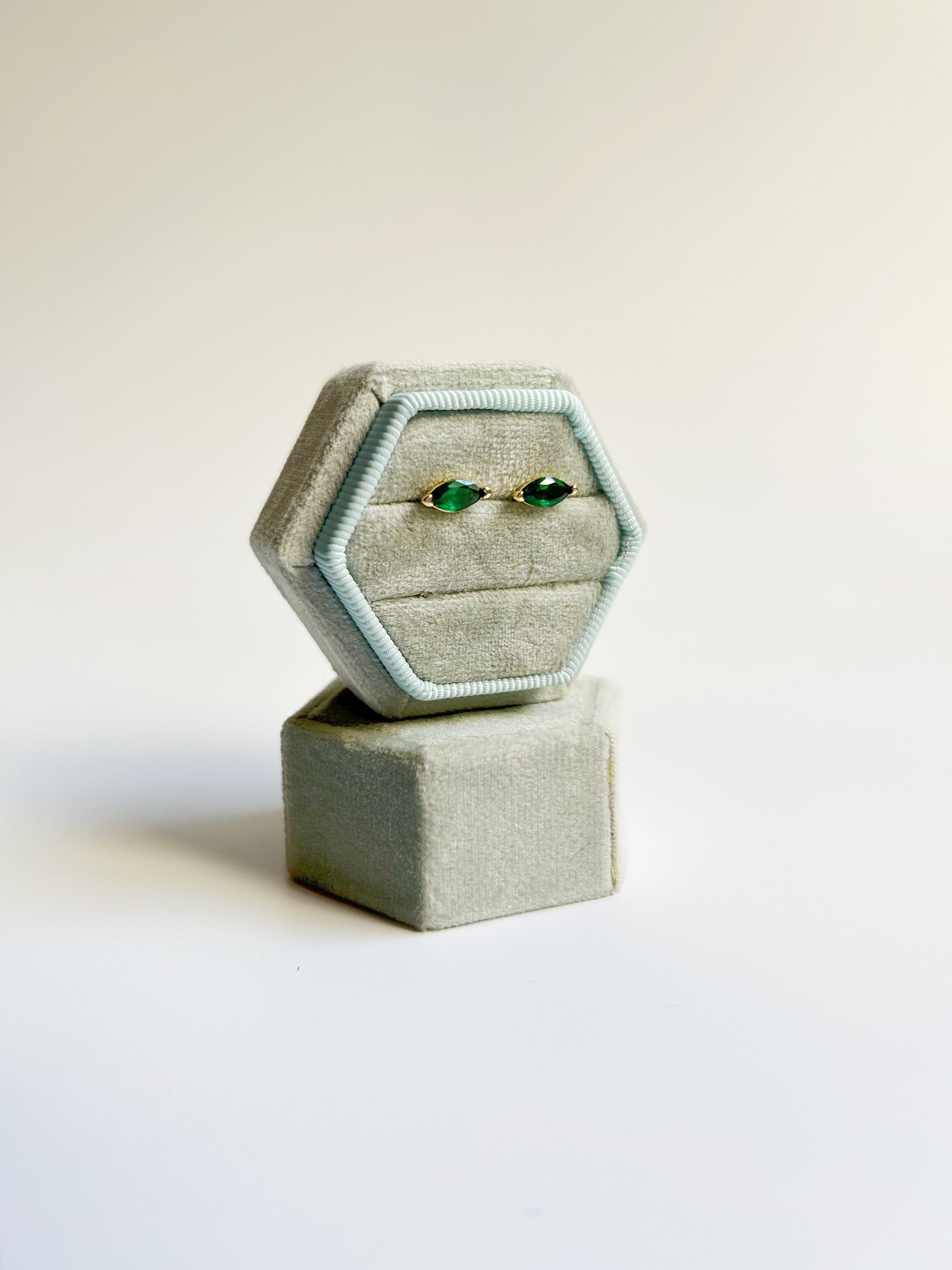 Emerald Marquis Studs