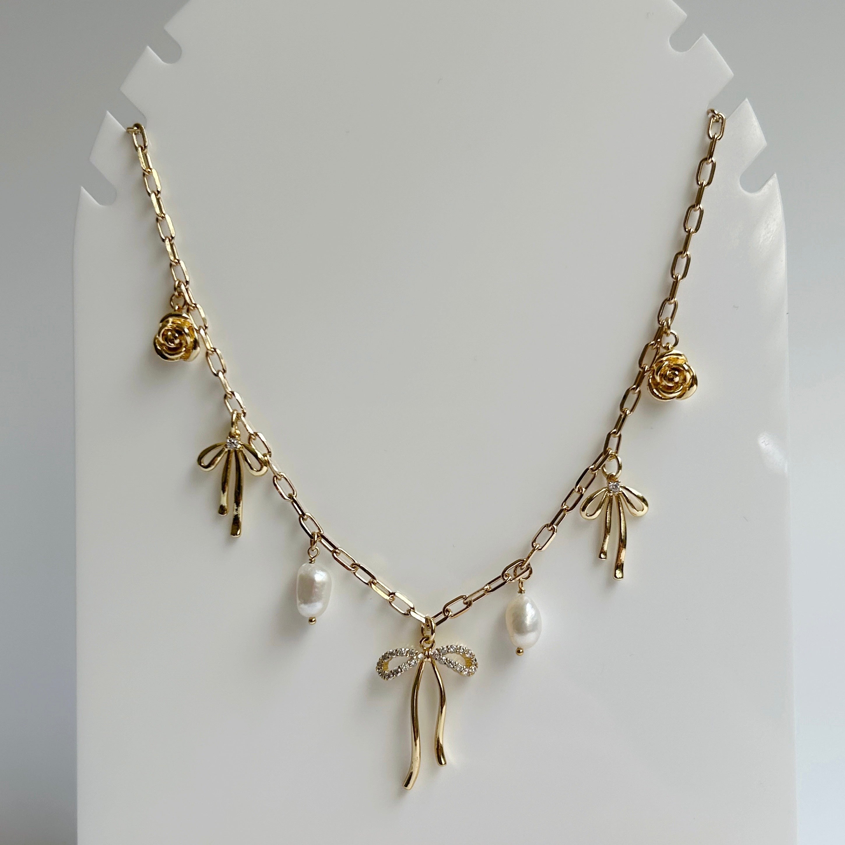 All the Bows Charm Necklace