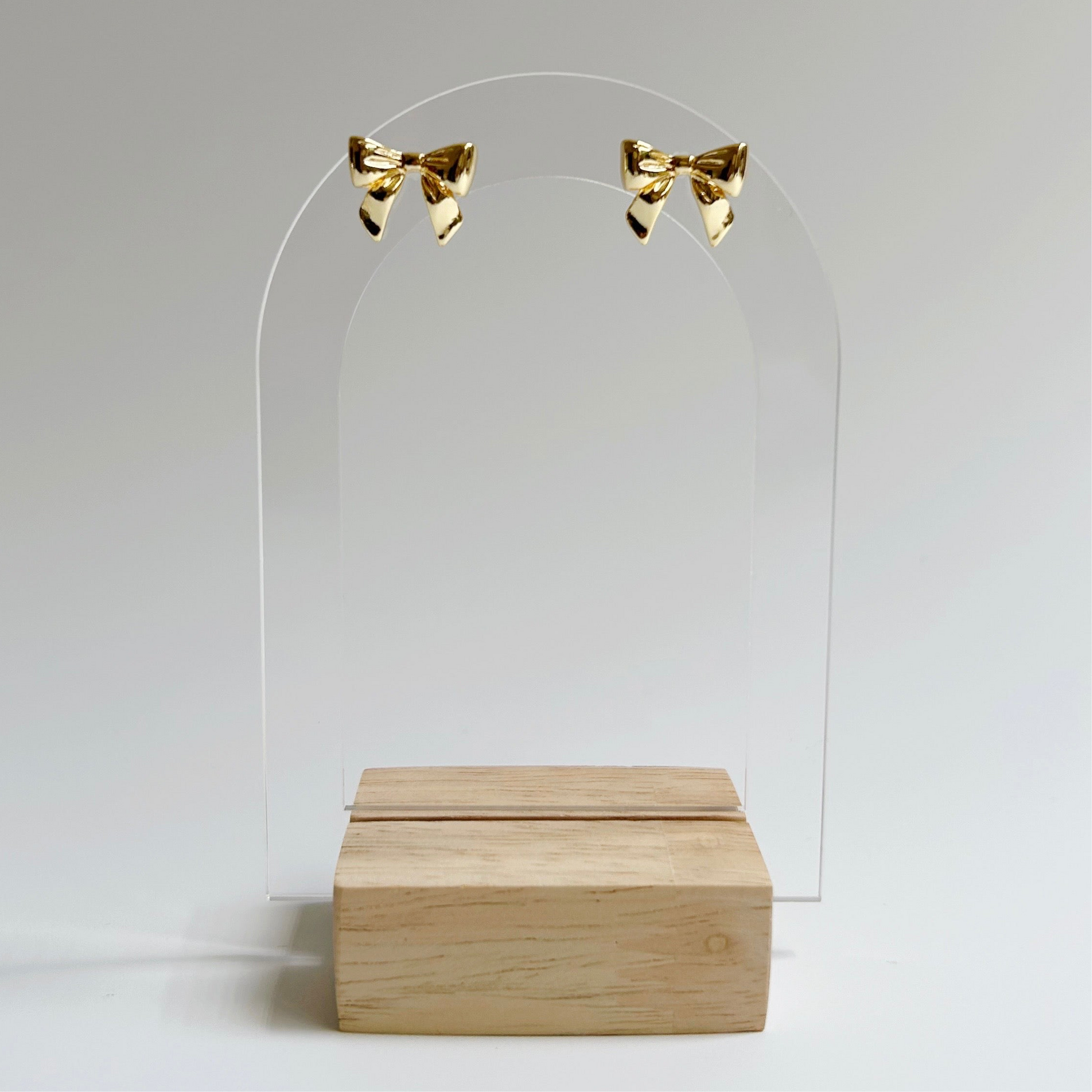 Large Gold Bow Stud Earrings