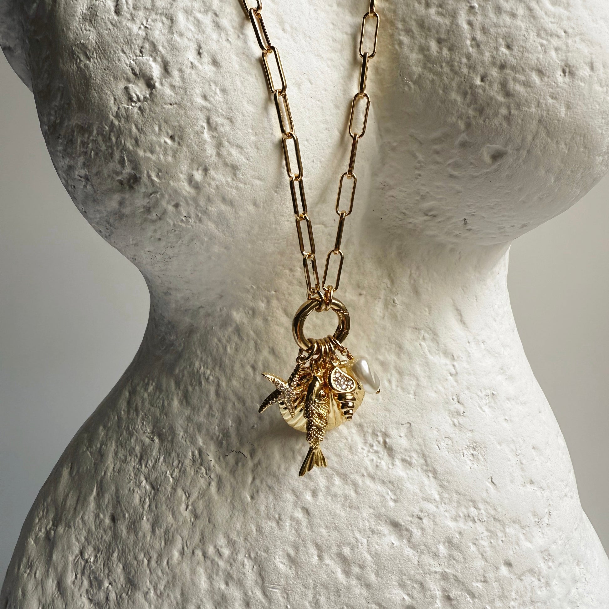 Shell Locket Charm Necklace