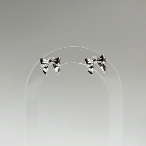 Silver Bow Earrings