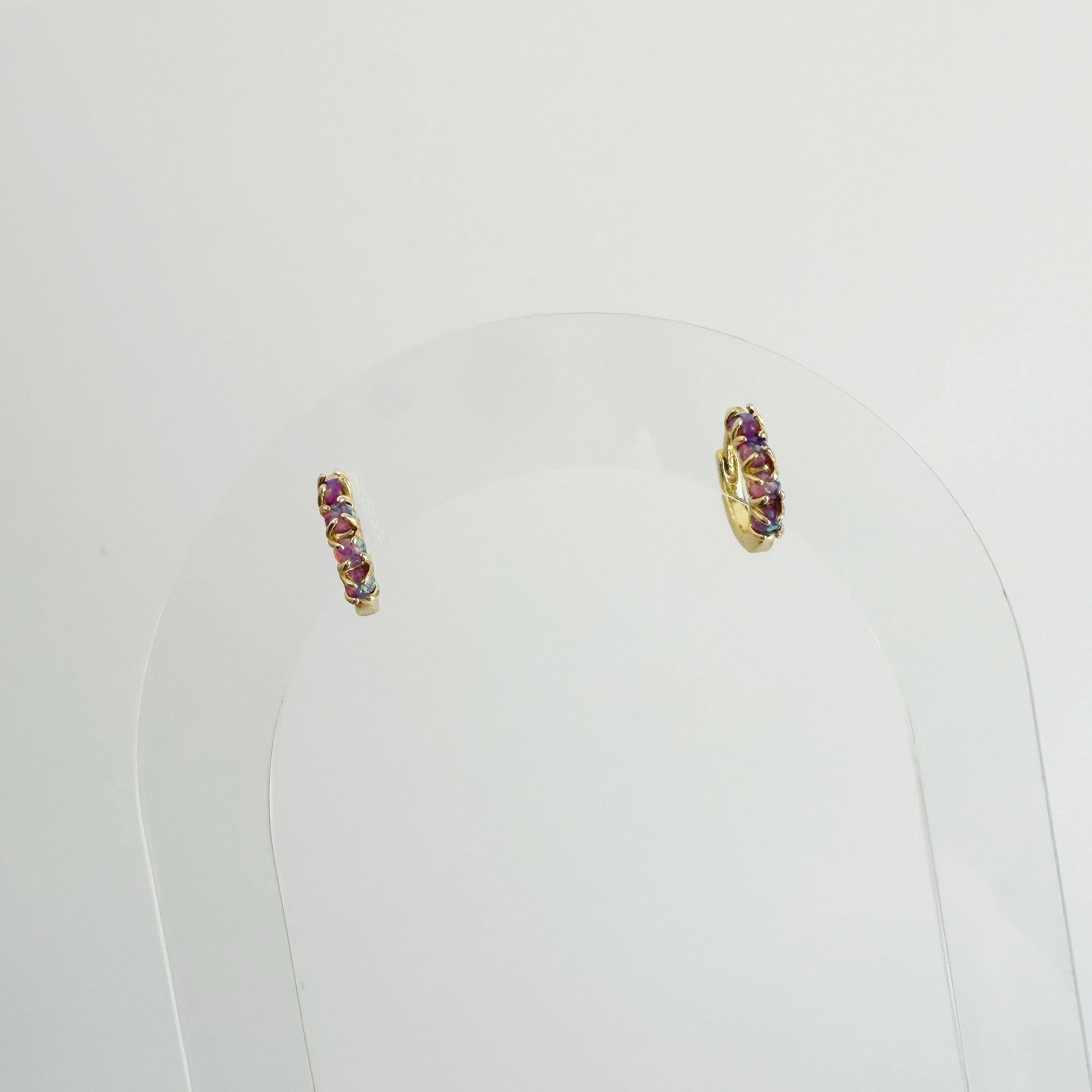 Mini Purple Opal Huggies